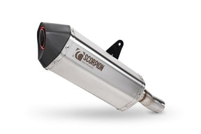 Suzuki V-Strom 800 inc DE/RE (2023–2025) Scorpion Exhaust Serket Parallel Slip-on - Brushed Stainless