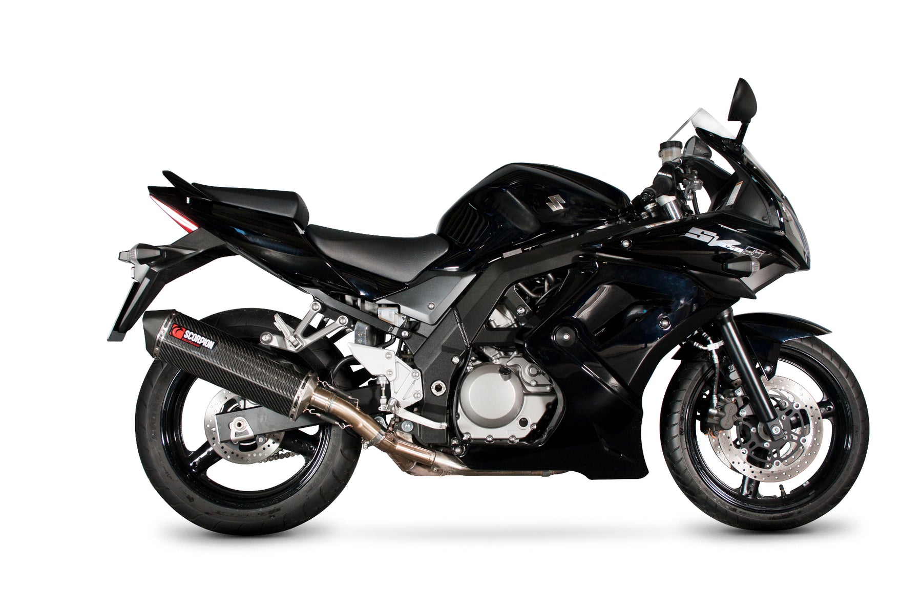 Suzuki SV 650 (2004–2015) Scorpion Exhaust Serket Parallel Slip-on - Carbon Fibre