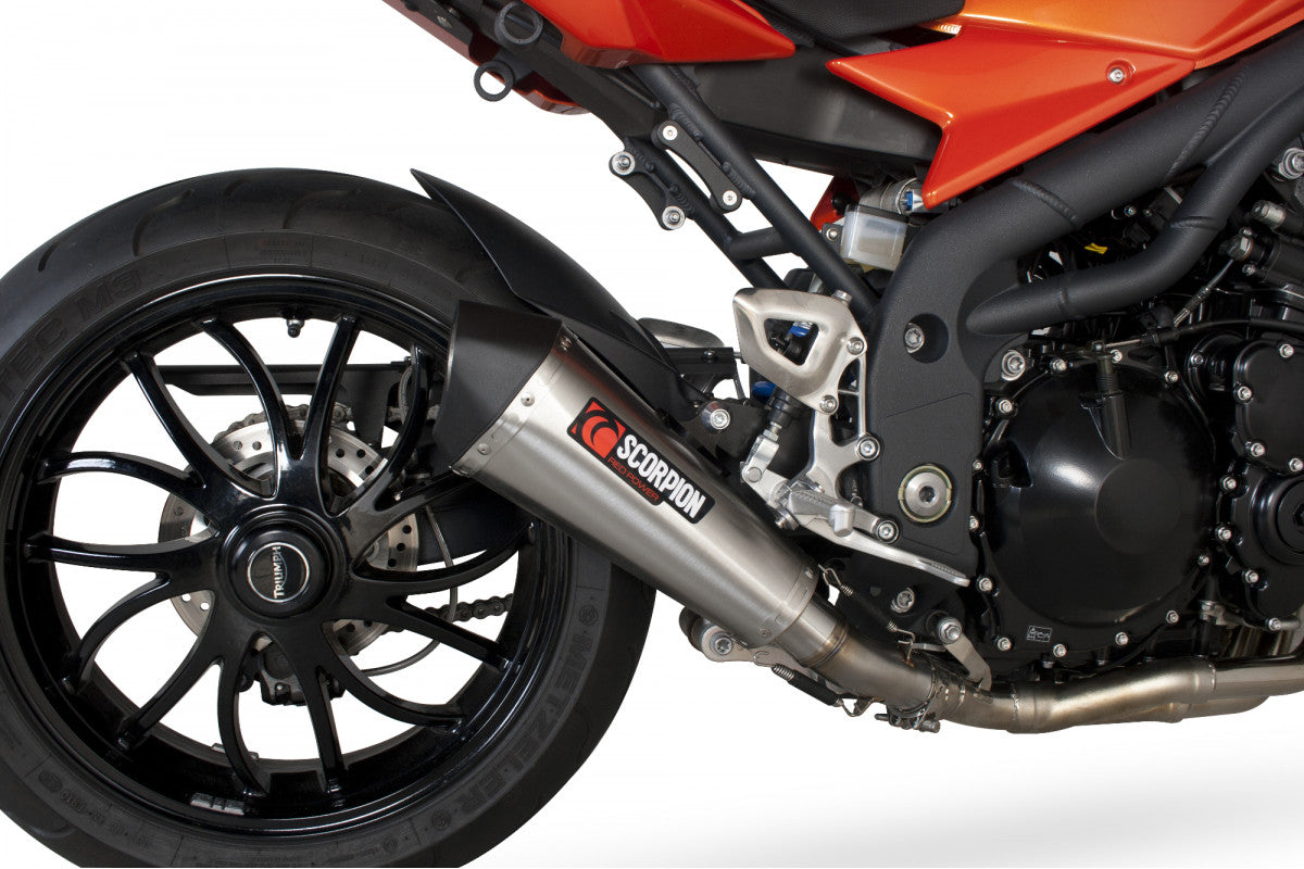 Triumph Speed Triple 1050 (2008–2010) Scorpion Exhaust Serket Taper Slip-on - Brushed Stainless