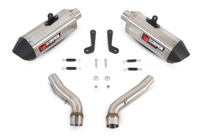 Triumph Street Triple 675 (2007–2012) Scorpion Exhaust Serket Parallel Slip-on Pair - Brushed Stainless