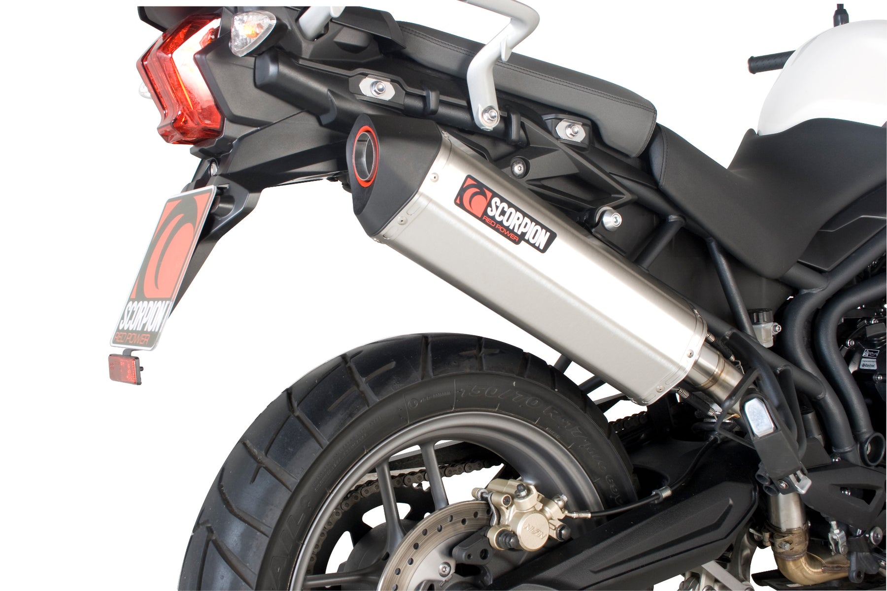 Triumph Tiger 800 (2011–2016) Scorpion Exhaust Serket Parallel Slip-on - Brushed Stainless