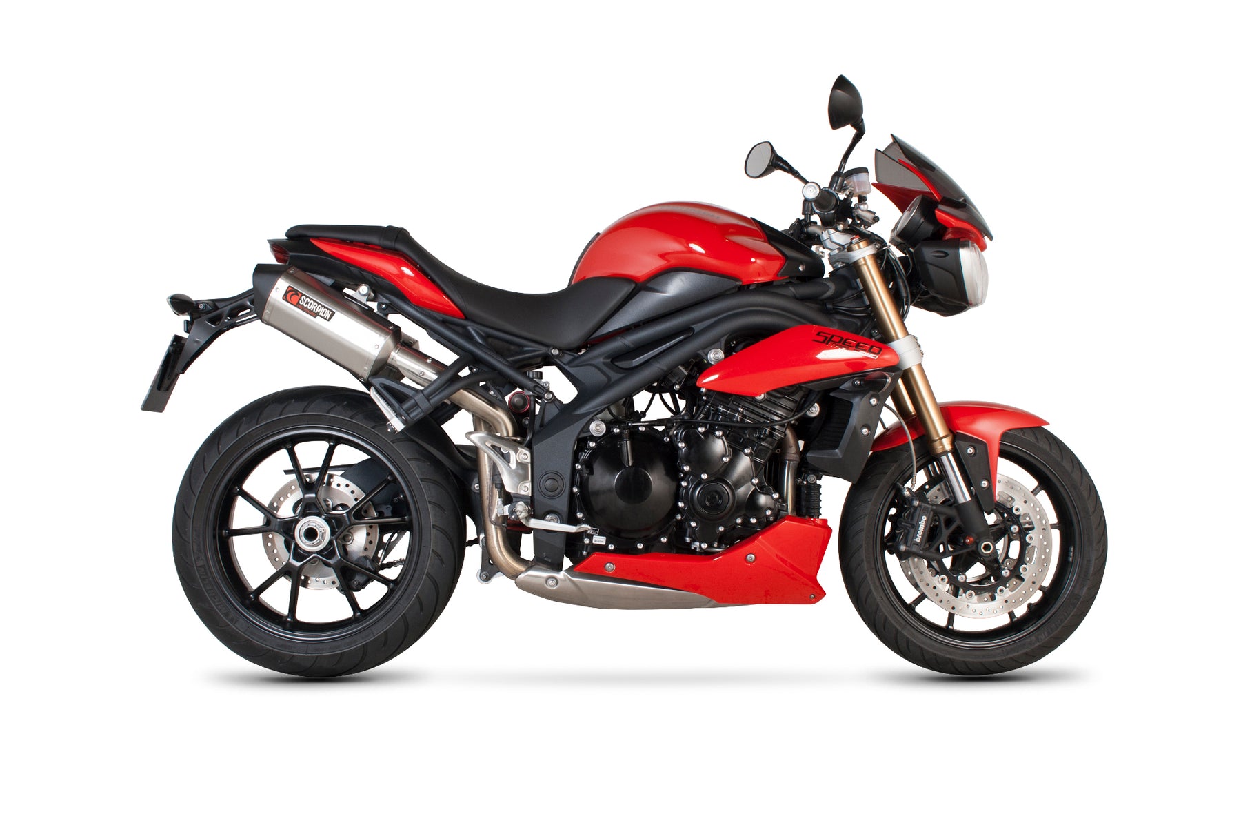 Triumph Speed Triple 1050 (2011–2015) Scorpion Exhaust Serket Parallel Slip-on Pair - Brushed Stainless