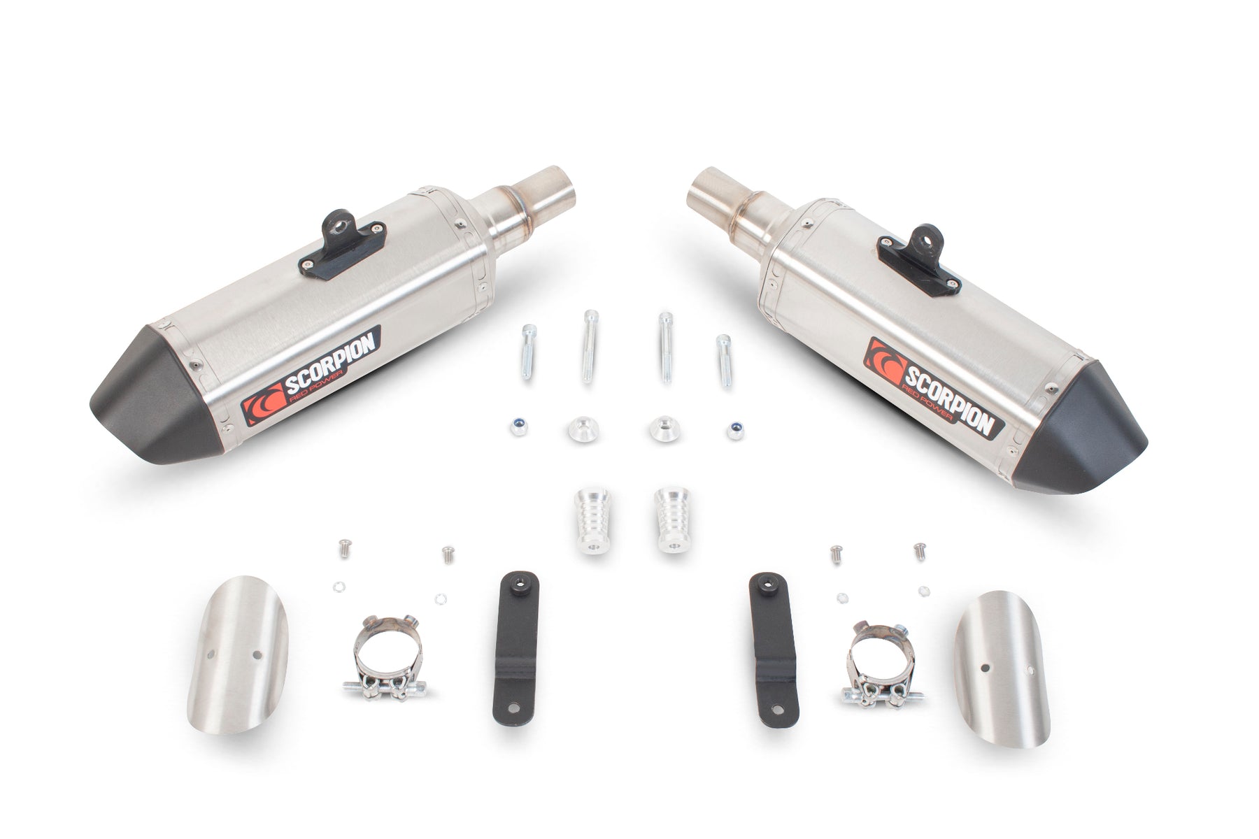 Triumph Speed Triple 1050 (2011–2015) Scorpion Exhaust Serket Parallel Slip-on Pair - Brushed Stainless