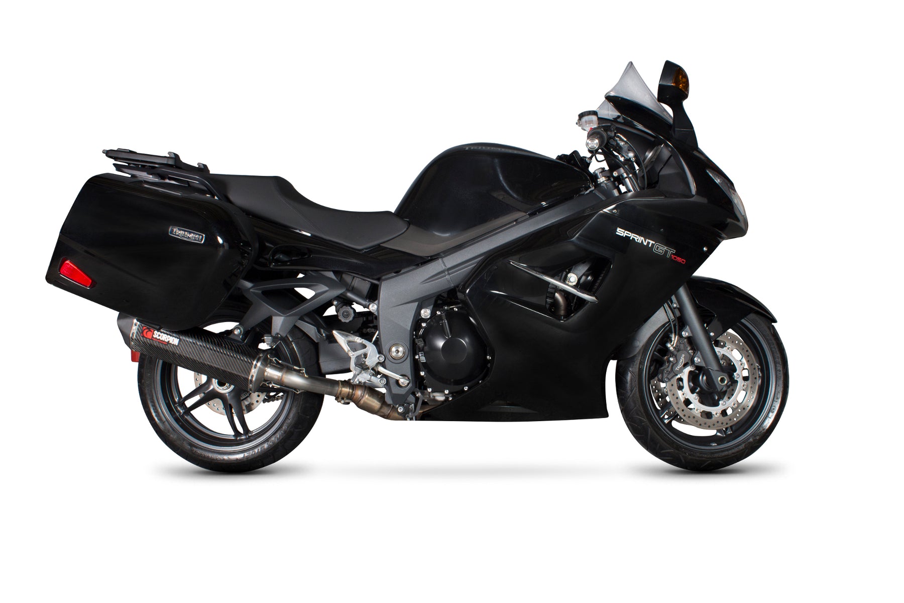 Triumph Sprint GT (2011–2016) Scorpion Exhaust Serket Parallel Slip-on - Carbon Fibre