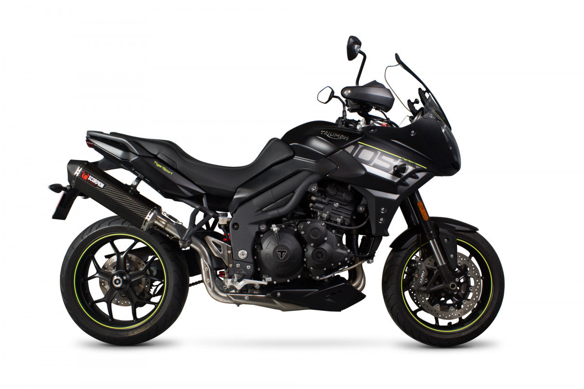 Triumph Tiger 1050 Sport (2013–2021) Scorpion Exhaust Serket Parallel Slip-on - Carbon Fibre