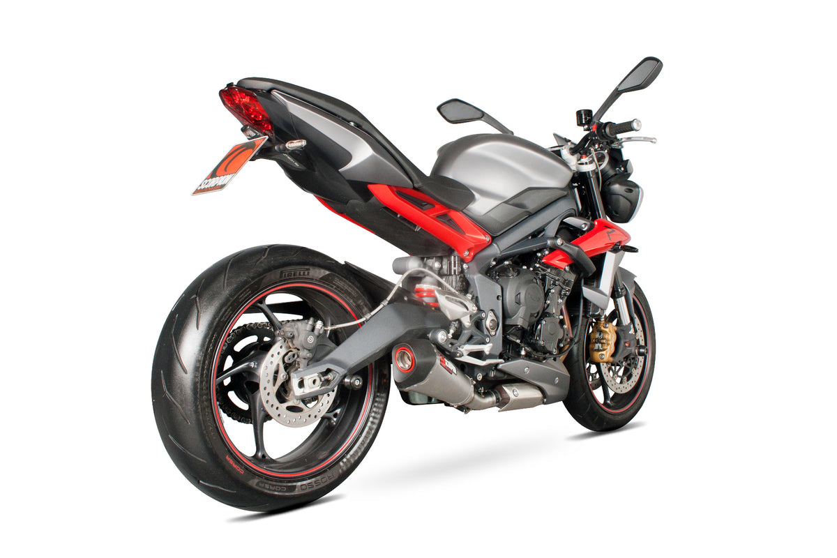 Triumph Street Triple 675 R/RX (2013–2016) Scorpion Exhaust Serket Taper Slip-on - Brushed Stainless
