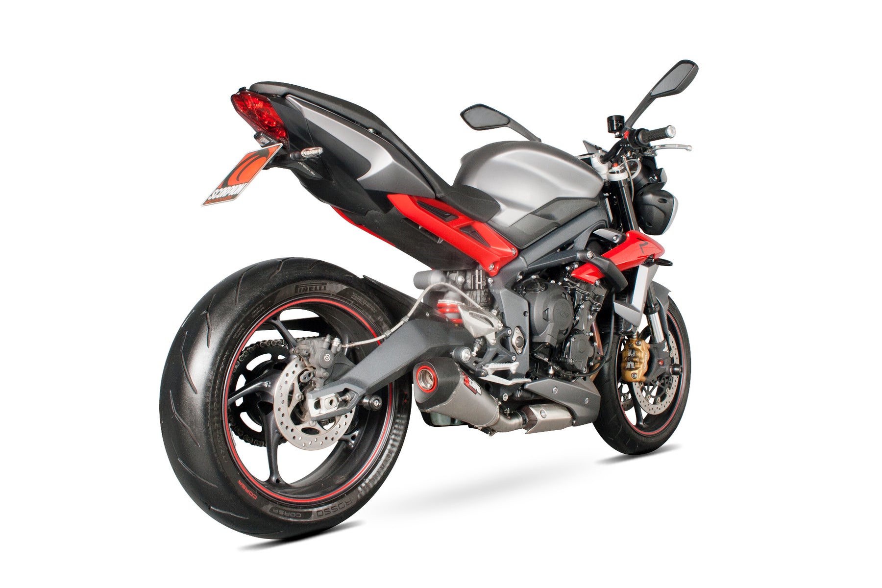 Triumph Street Triple 675 R/RX (2013–2016) Scorpion Exhaust Serket Taper Slip-on - Brushed Stainless