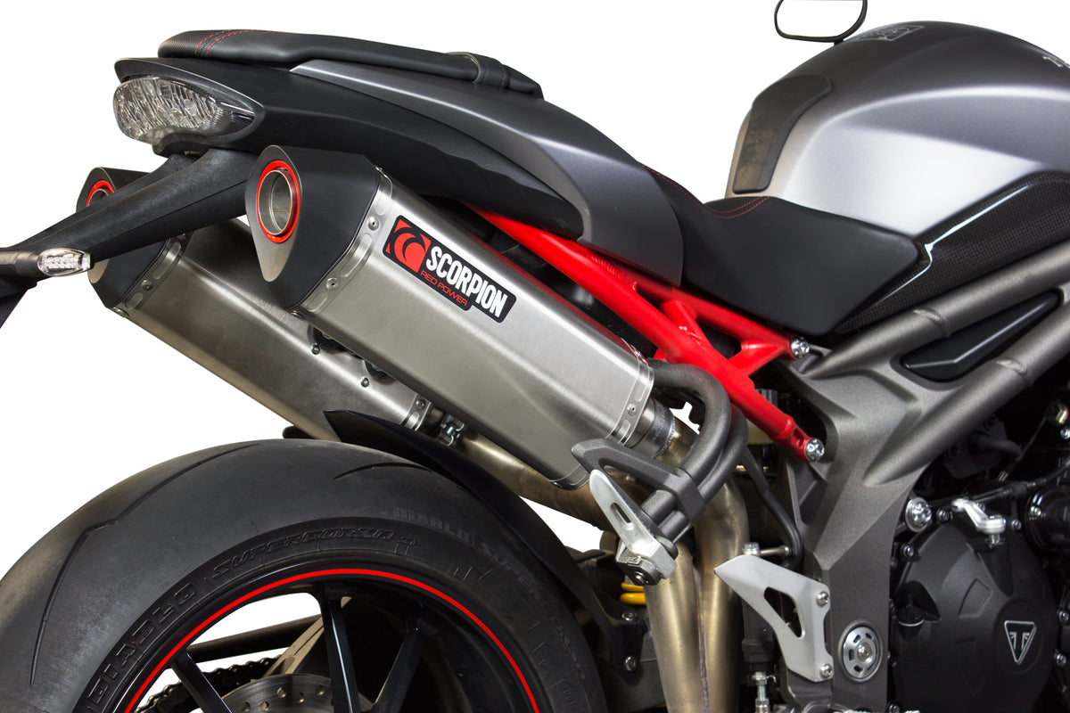 Triumph Speed Triple 1050 (2016–2017) Scorpion Exhaust Serket Parallel Slip-on Pair - Brushed Stainless