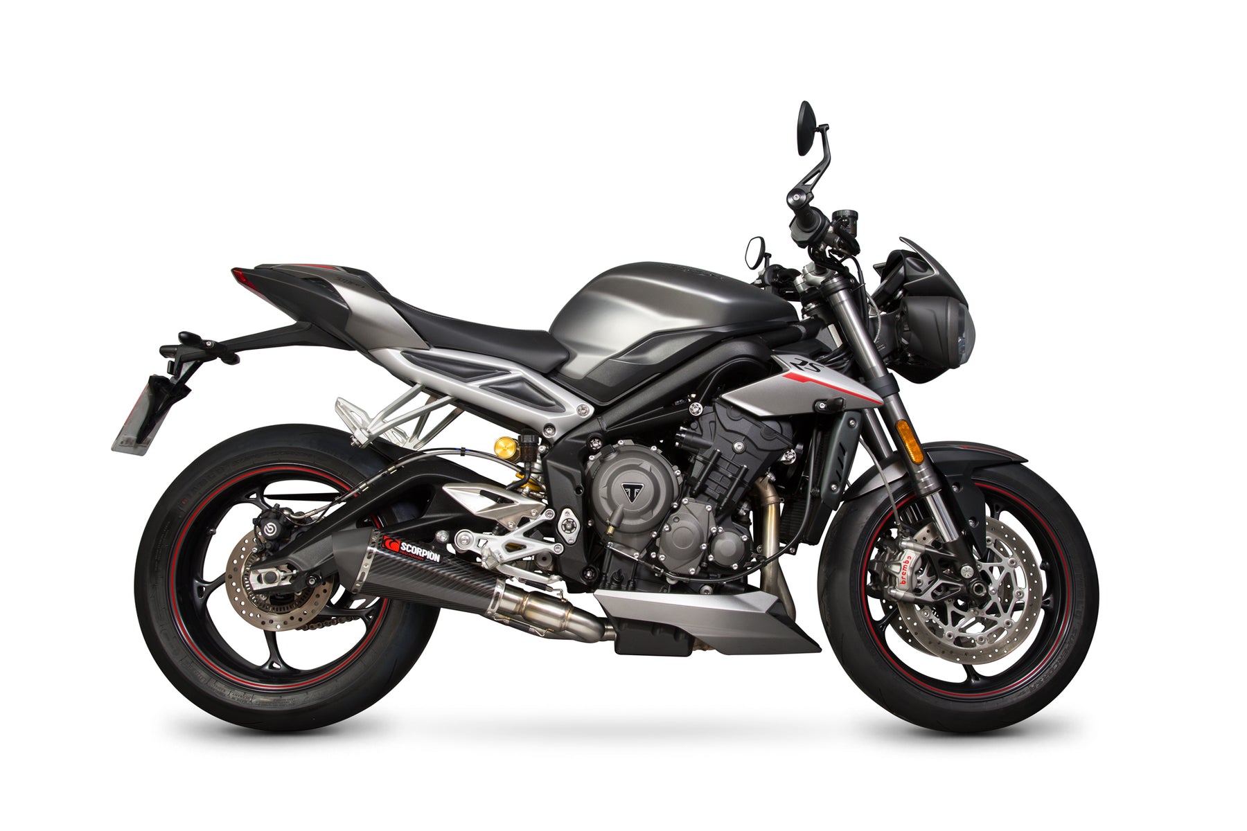 Triumph Street Triple 765 S/R/RS (2017–2019) Scorpion Exhaust Serket Taper Slip-on - Carbon Fibre
