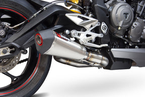 Triumph Street Triple 765 S/R/RS (2017–2019) Scorpion Exhaust Serket Taper Slip-on - Brushed Stainless