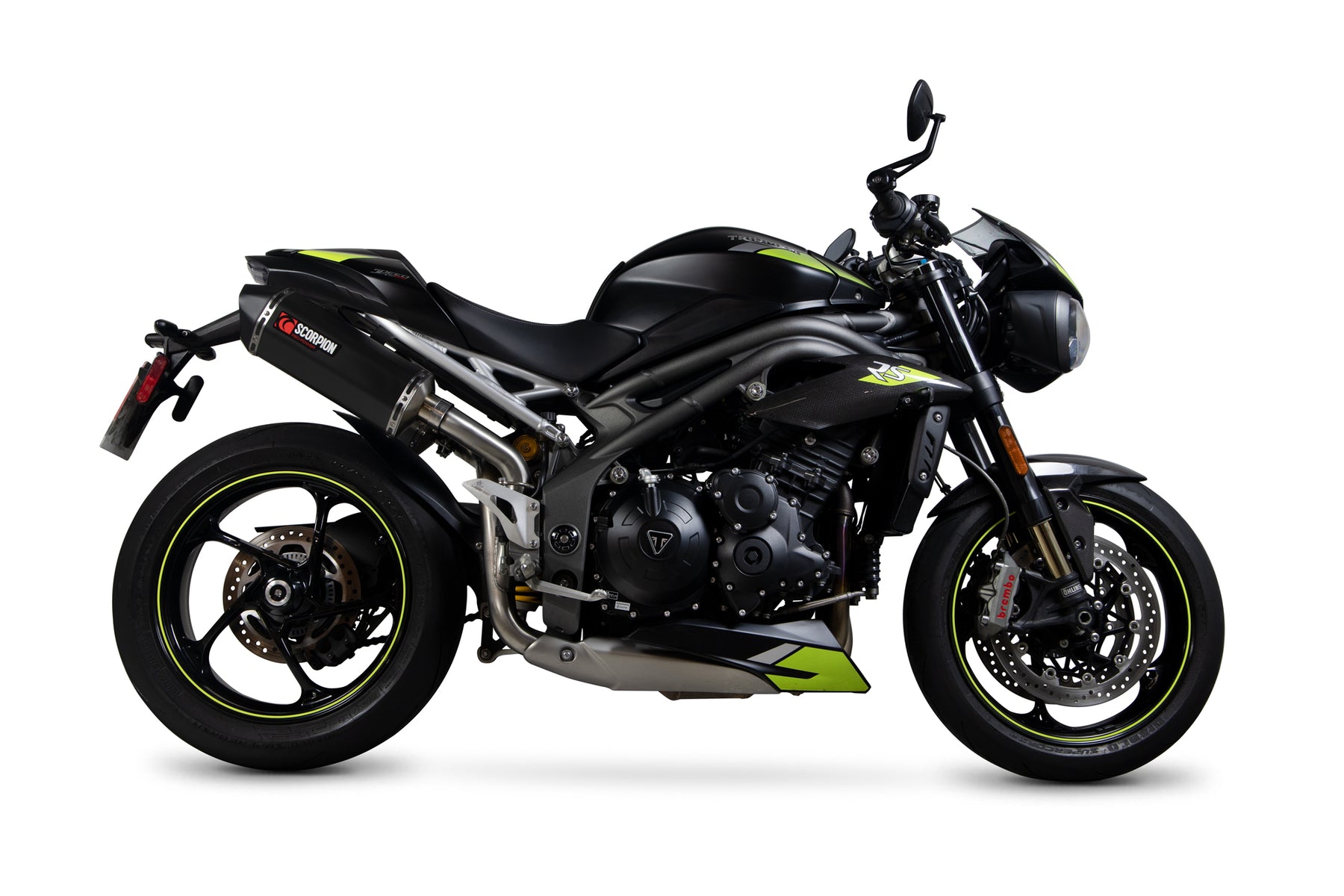 Triumph Speed Triple 1050 S/RS (2018–2020) Scorpion Exhaust Serket Parallel Slip-on Pair - Black Ceramic