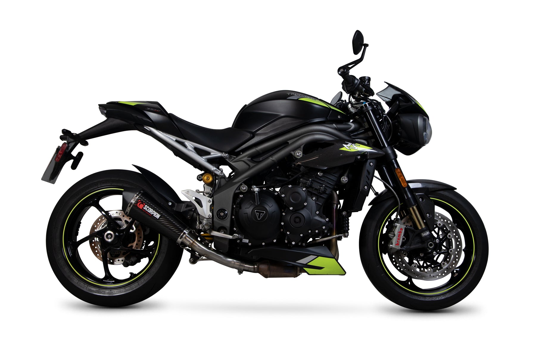 Triumph Speed Triple 1050 S/RS (2018–2020) Scorpion Exhaust Serket Taper Slip-on - Carbon Fibre
