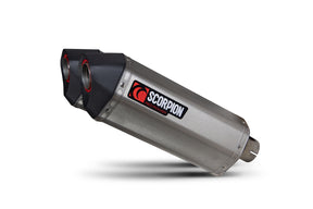 Triumph Speed Triple 1050 S/RS (2018–2020) Scorpion Exhaust Serket Parallel Slip-on Pair - Brushed Stainless