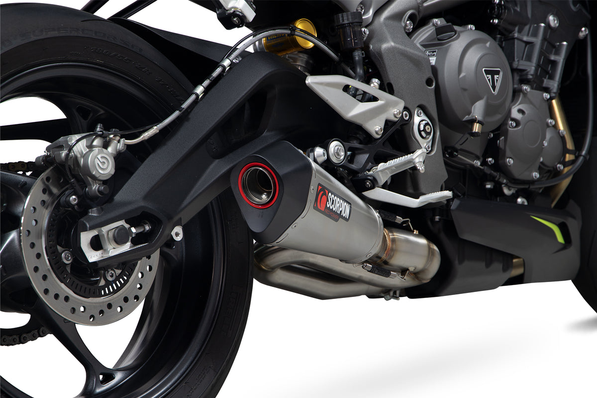 Triumph Street Triple 765 R/RS (2020–2022) Scorpion Exhaust Serket Taper Slip-on - Stainless Steel