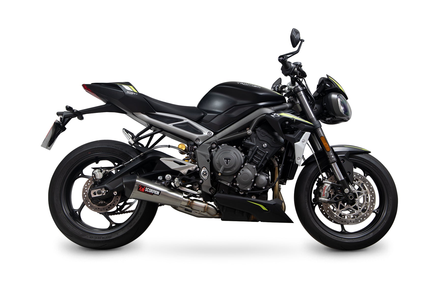 Triumph Street Triple 765 R/RS (2020–2022) Scorpion Exhaust Serket Taper Slip-on - Stainless Steel