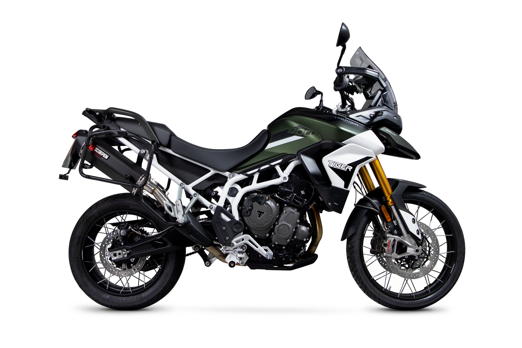 Triumph Tiger 900 (All Variants) (2020–2023) Scorpion Exhaust Serket Parallel Slip-on - Black Ceramic
