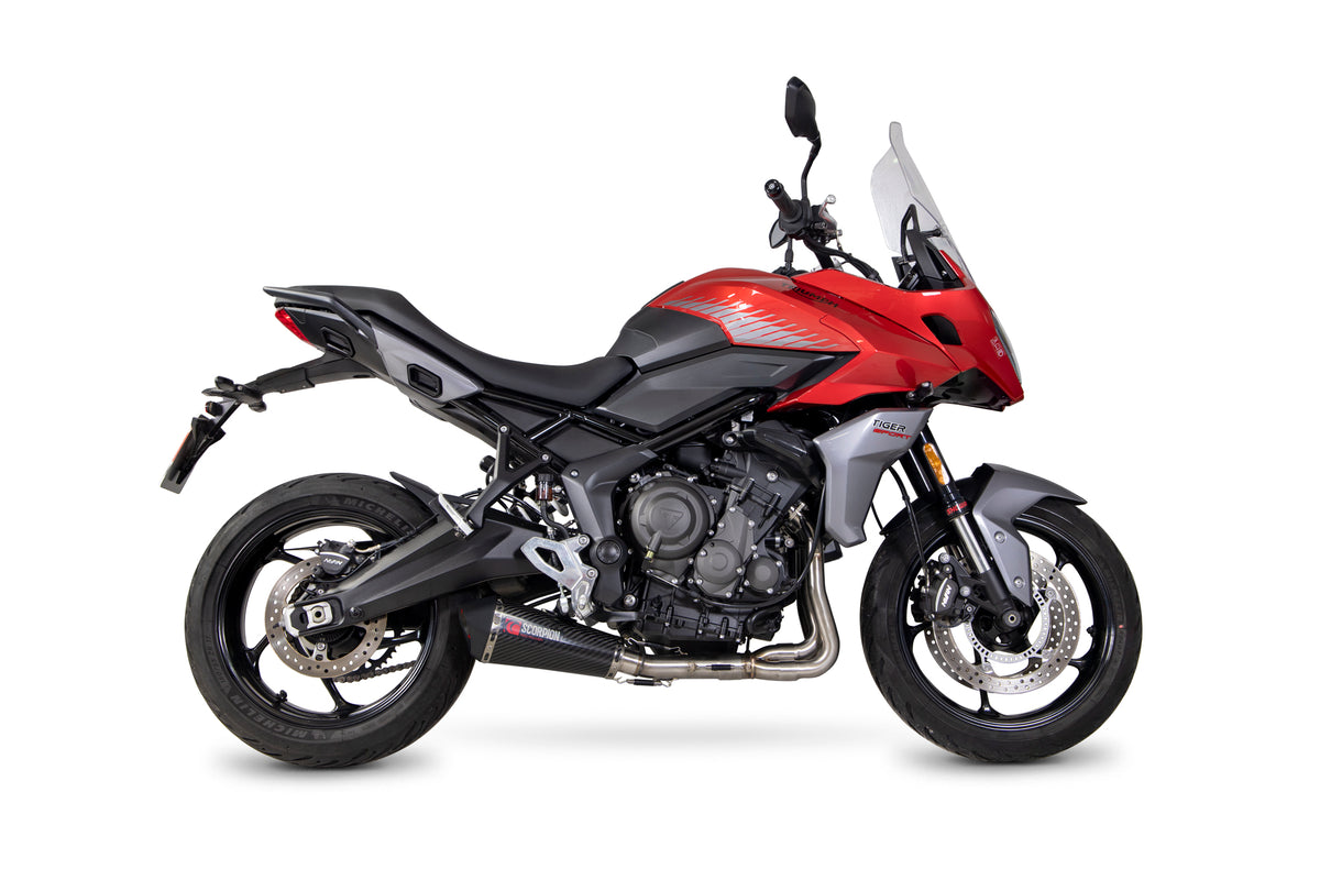 Triumph Tiger 660 (2022–2024) Scorpion Exhaust Serket Taper Full System - Carbon Fibre