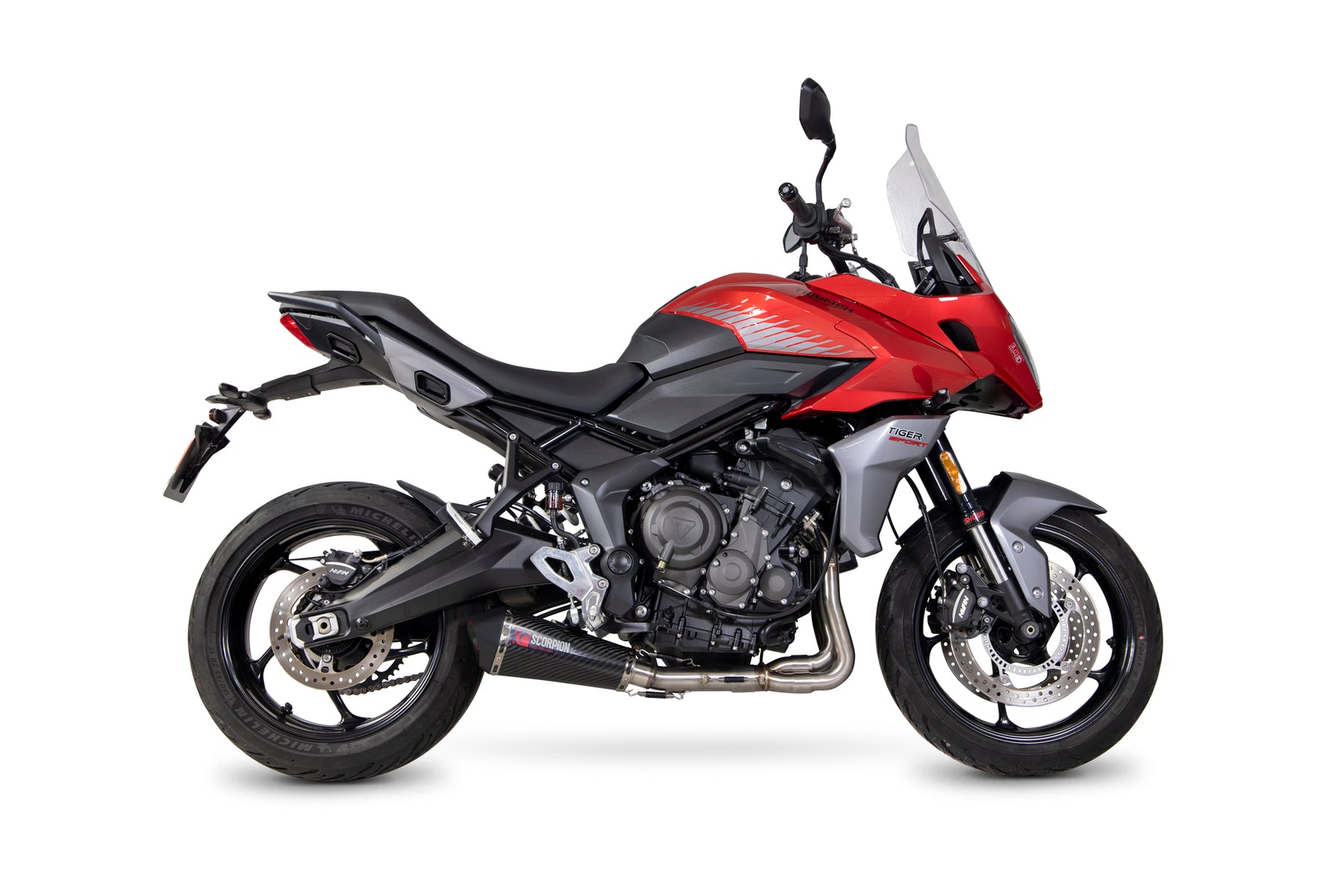 Triumph Tiger 660 (2022–2024) Scorpion Exhaust Serket Taper Full System - Carbon Fibre