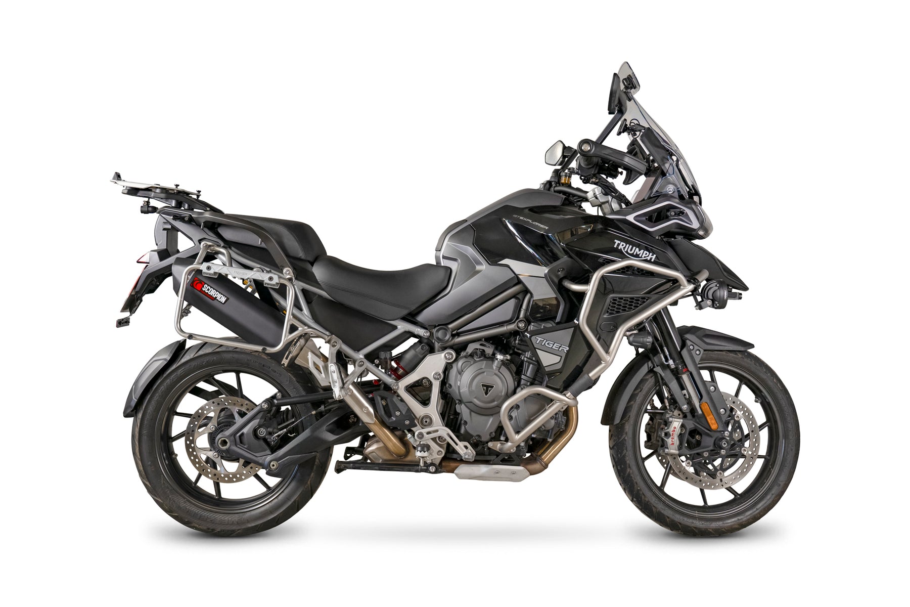 Triumph Tiger 1200 (All Variants) (2022–2025) Scorpion Exhaust Serket Parallel Slip-on - Black Ceramic