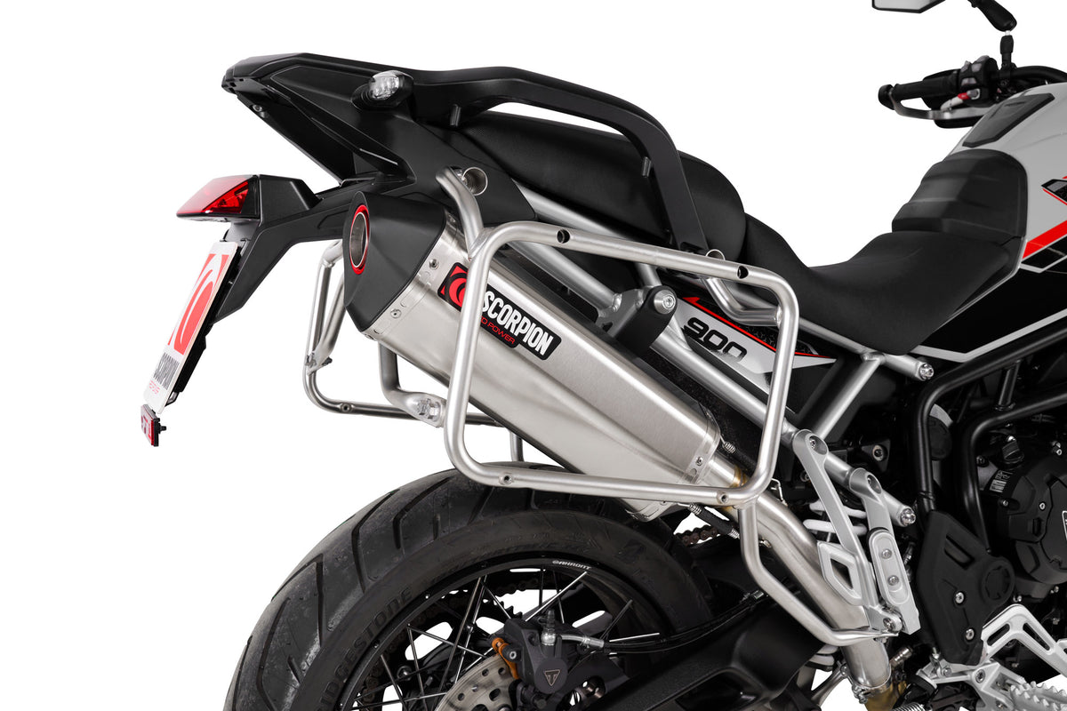 Triumph Tiger 900 (All Variants) (2024–2025) Scorpion Exhaust Serket Parallel Slip-on - Brushed Stainless