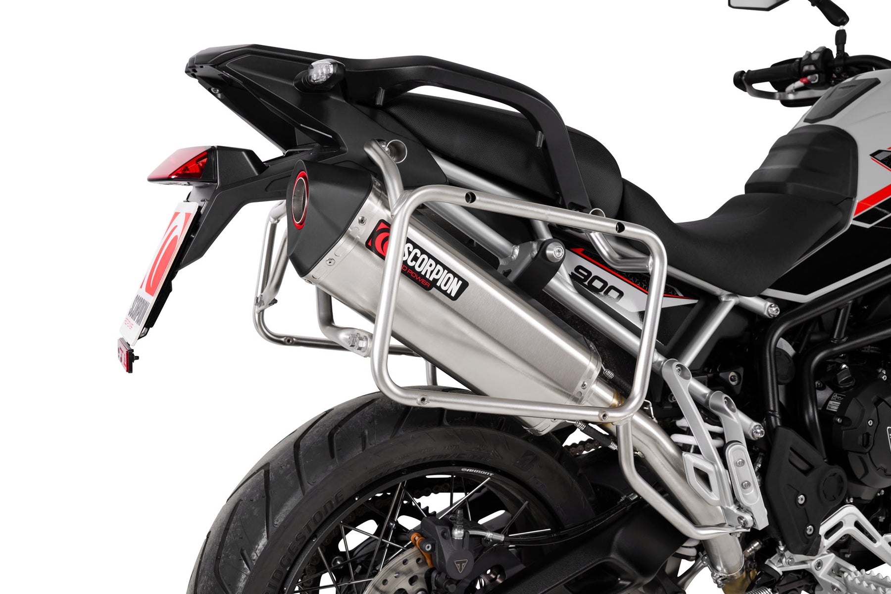 Triumph Tiger 900 (All Variants) (2024–2025) Scorpion Exhaust Serket Parallel Slip-on - Brushed Stainless