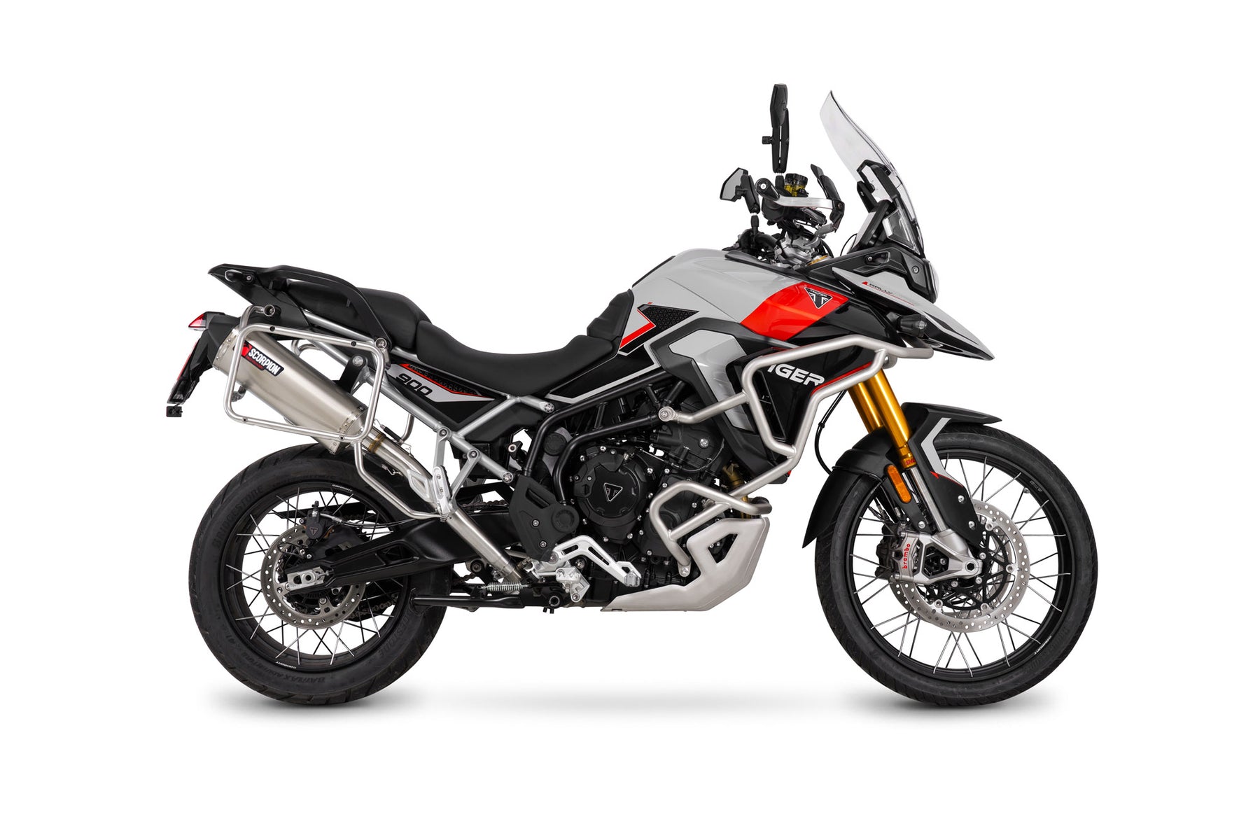 Triumph Tiger 900 (All Variants) (2024–2025) Scorpion Exhaust Serket Parallel Slip-on - Titanium