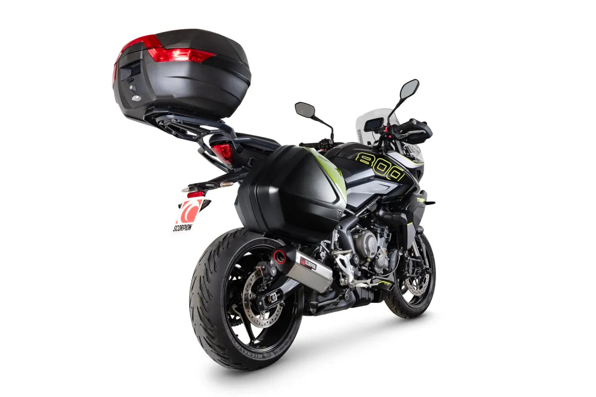 Triumph Tiger Sport 800 With Panniers (2025-2026) SCORPION Exhaust Serket Parallel Slip-on – Brushed Stainless Steel