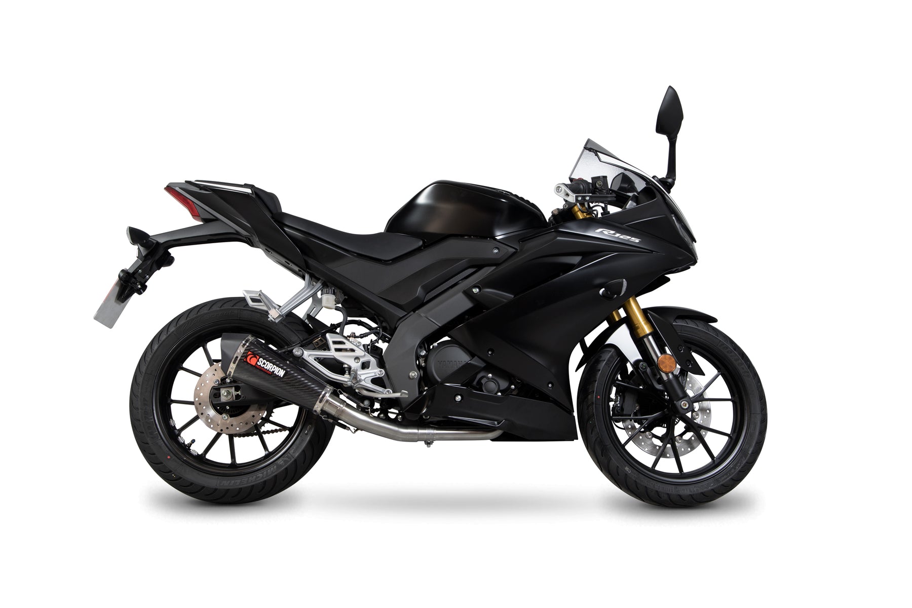 Yamaha YZF R125/R15 (2019–2020) Scorpion Exhaust Serket Taper Full System - Carbon Fibre