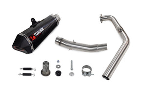 Yamaha XSR 125 (2021–2024) Scorpion Exhaust Serket Taper Full System - Carbon Fibre