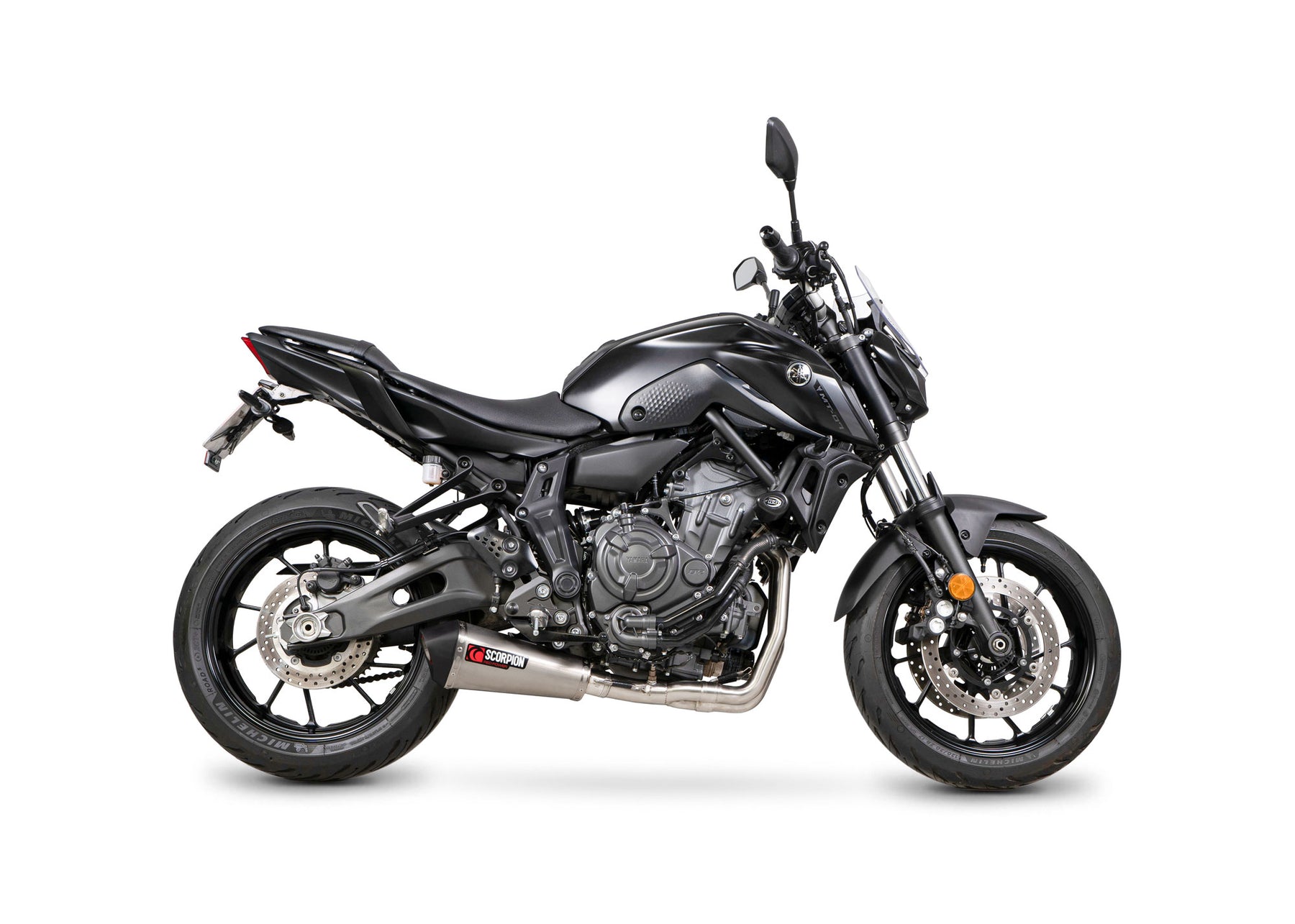 Yamaha MT-07 (2022–2024) Scorpion Exhaust Serket Taper Full System - Brushed Stainless