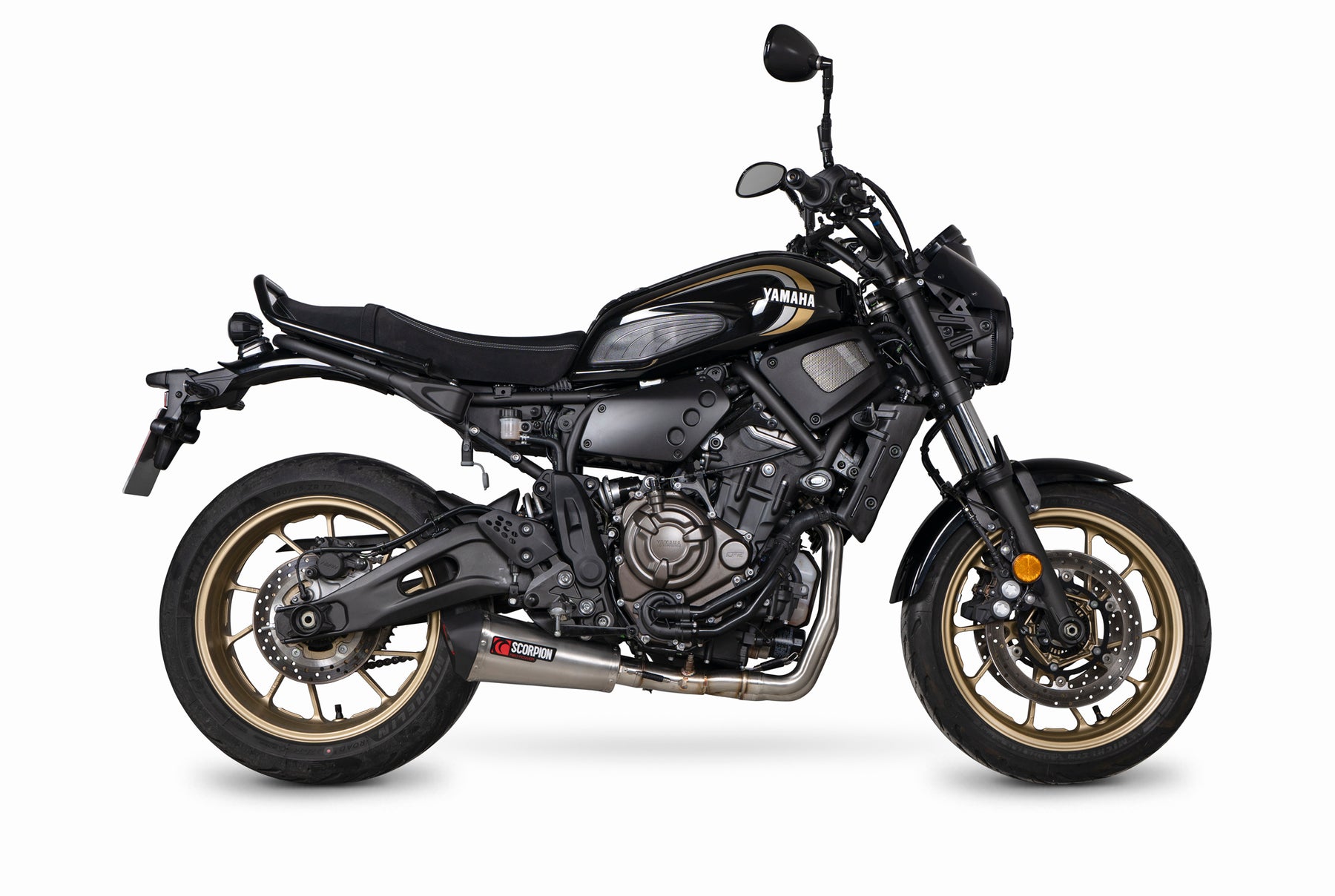 Yamaha XSR 700 (2021–2023) Scorpion Exhaust Serket Taper Full System - Brushed Stainless