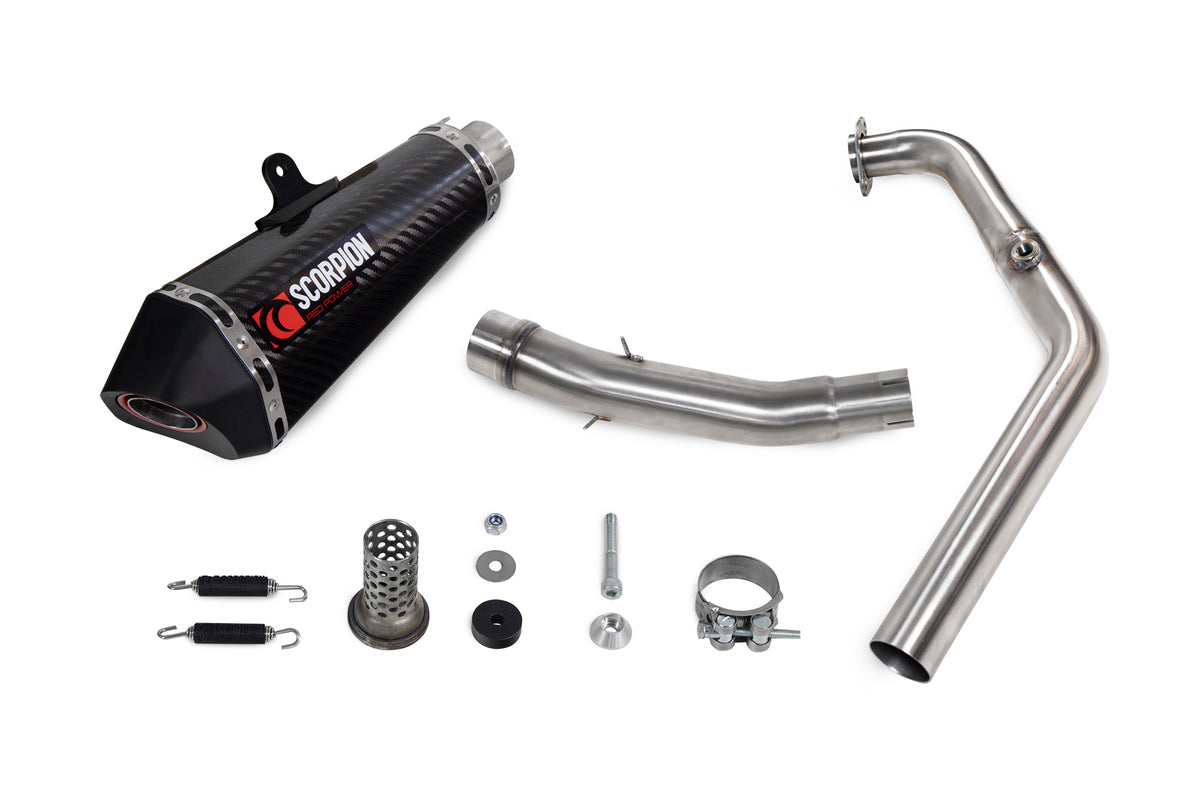 Yamaha YZF R125 Euro 5 (2024–2025) Scorpion Exhaust Serket Taper Full System - Carbon Fibre