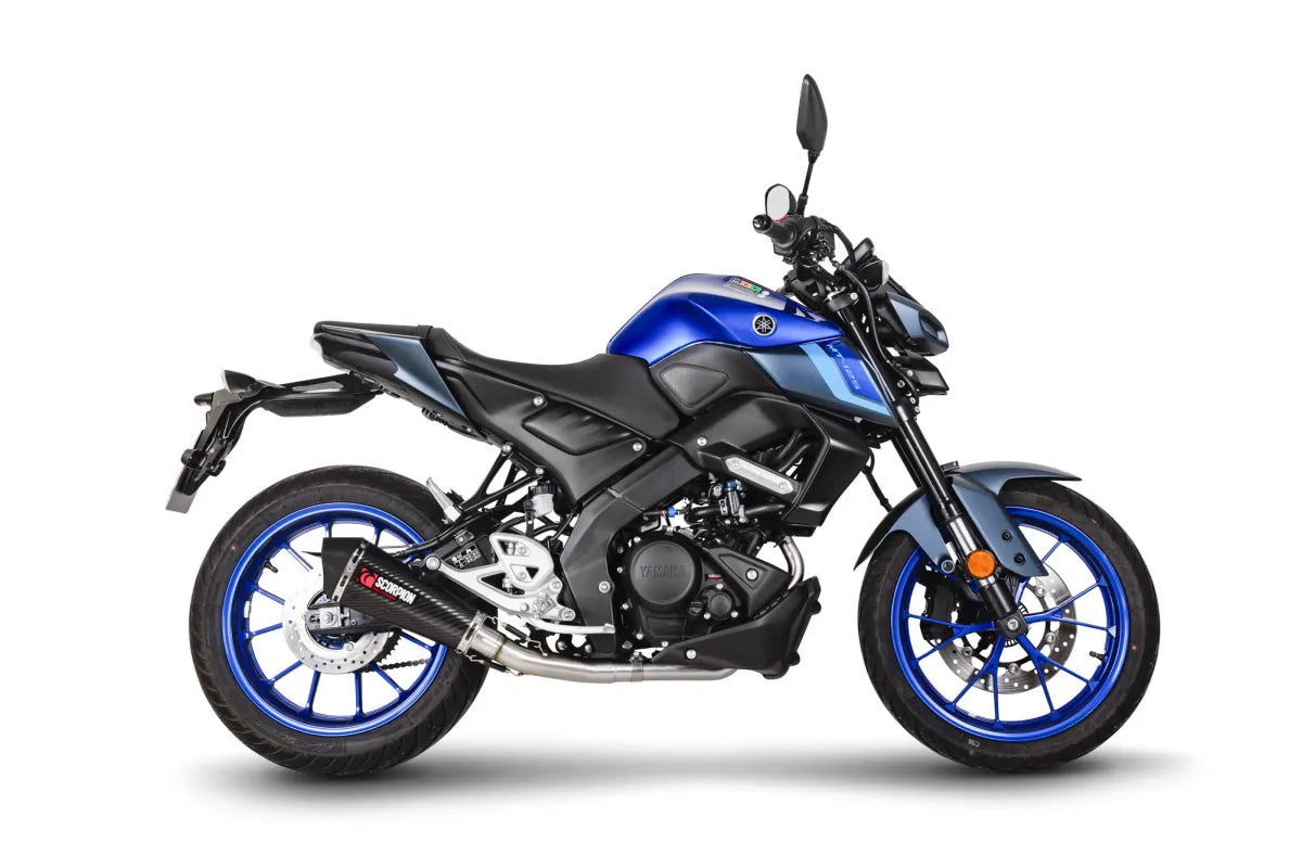 Yamaha MT-125 Euro 5+ (2024-2026) SCORPION Exhaust Serket Taper Full System – Carbon Fibre