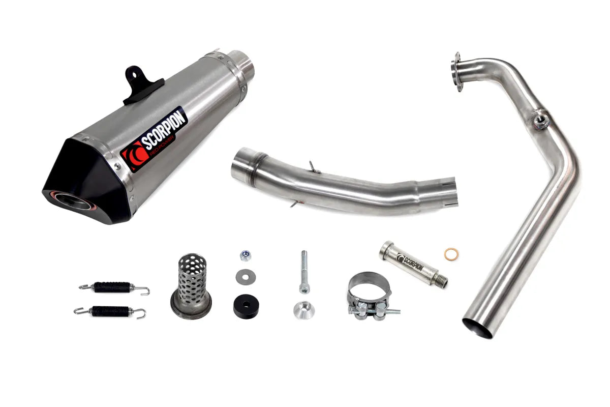 Yamaha MT-125 Euro 5+ (2024-2026) SCORPION Exhaust Serket Taper Full System – Brushed Stainless Steel