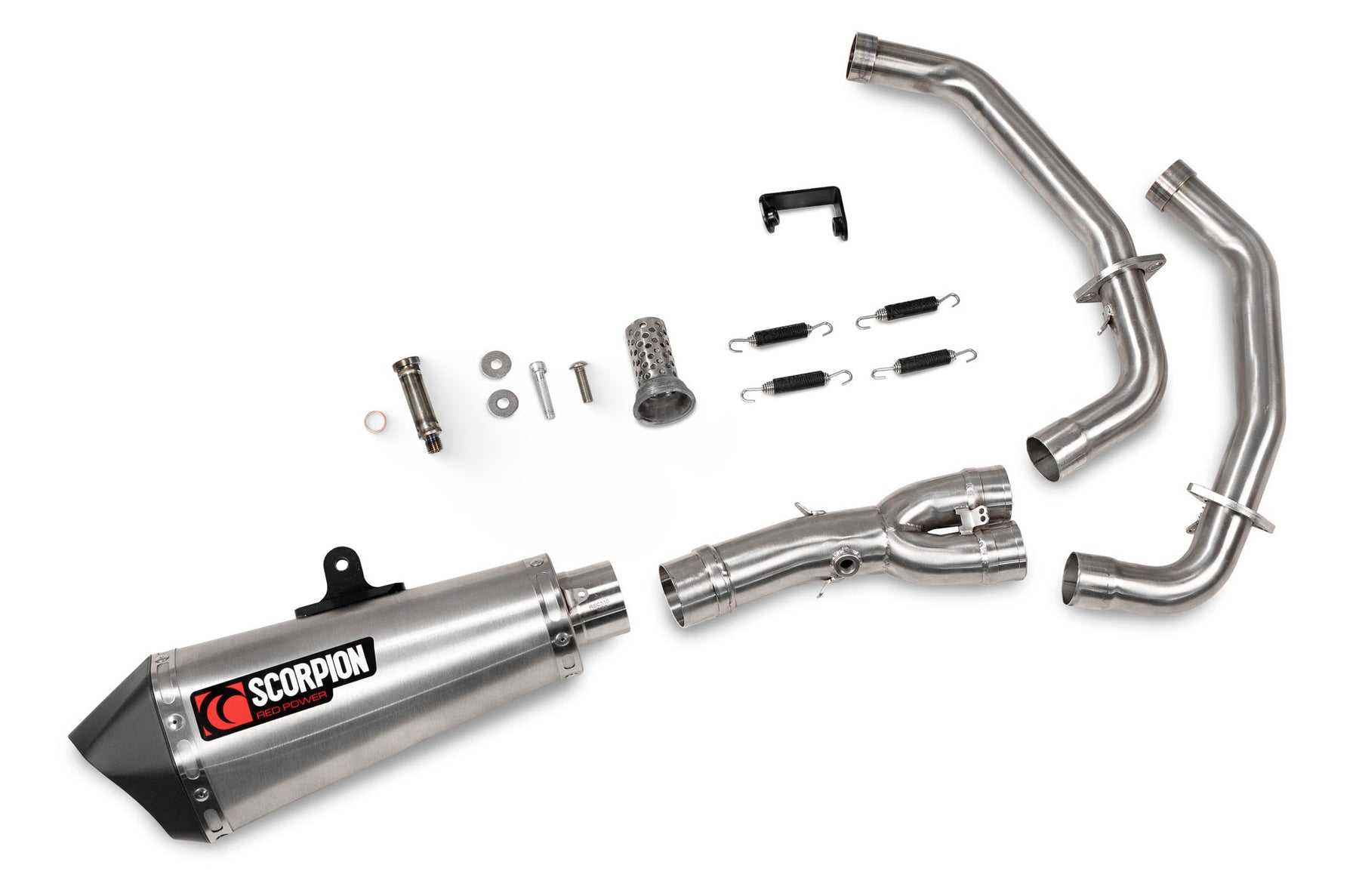 Yamaha MT-07 Euro 5 (2024–2025) Scorpion Exhaust Serket Taper Full System - Brushed Stainless