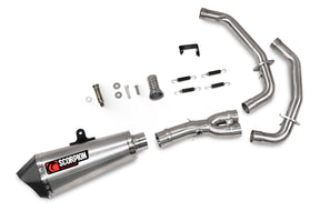 Yamaha MT-07 Euro 5 (2024–2025) Scorpion Exhaust Serket Taper Full System - Brushed Stainless