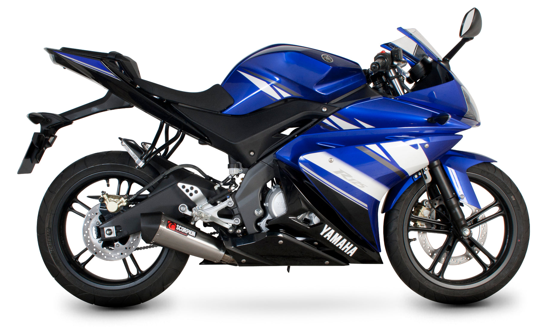 Yamaha YZF R125 (2008–2013) Scorpion Exhaust Serket Taper Full System - Brushed Stainless