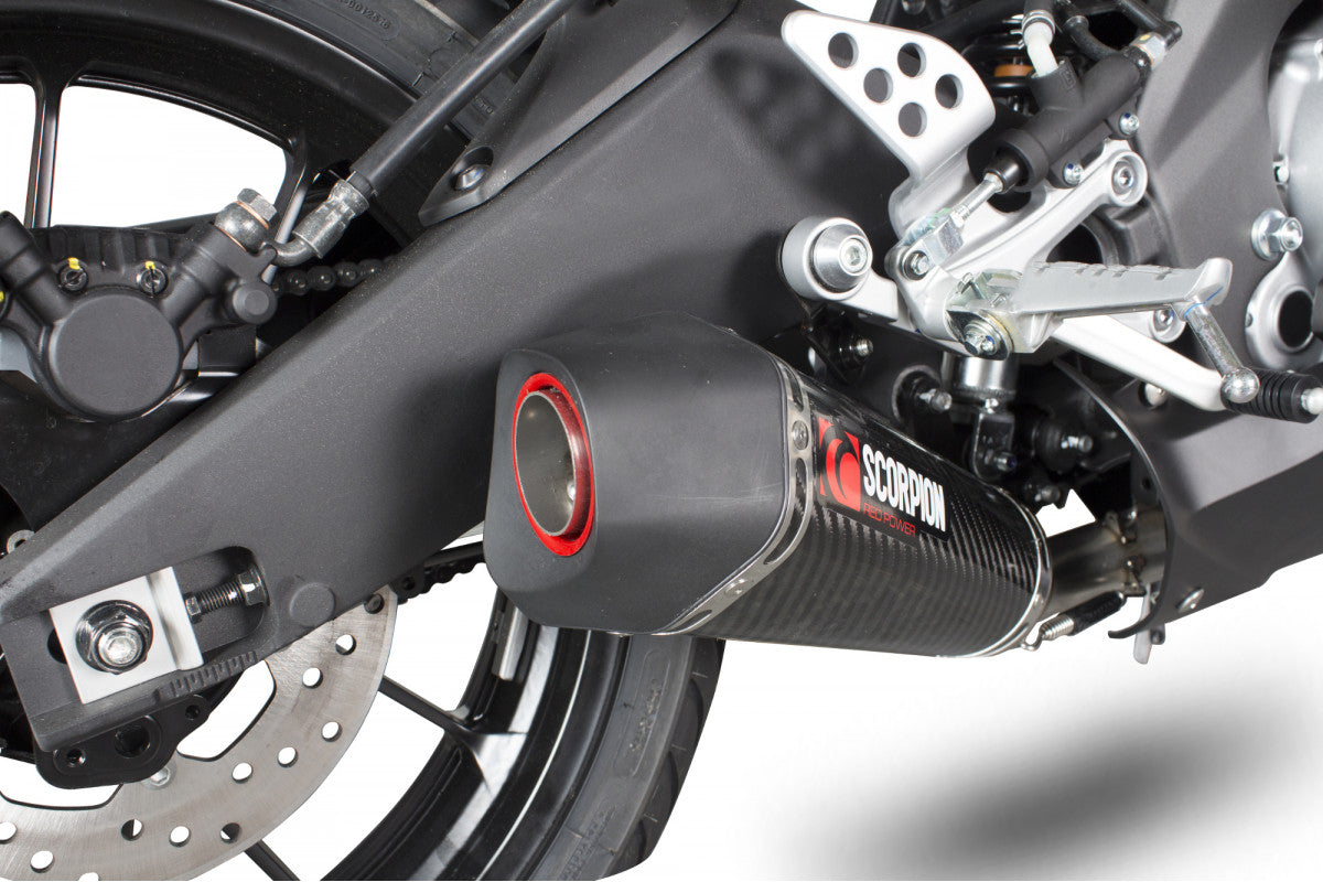 Yamaha YZF R125 (2014–2018) Scorpion Exhaust Serket Taper Full System - Carbon Fibre
