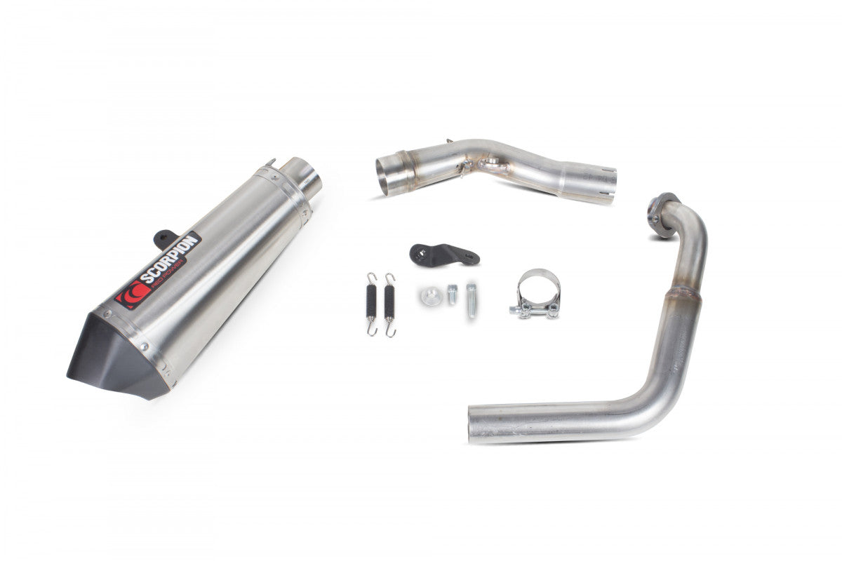 Yamaha MT-125 (2014–2019) Scorpion Exhaust Serket Taper Full System - Brushed Stainless