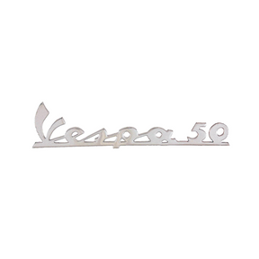 Vespa V50 L/R Legshield Badge - Old Scroll Type