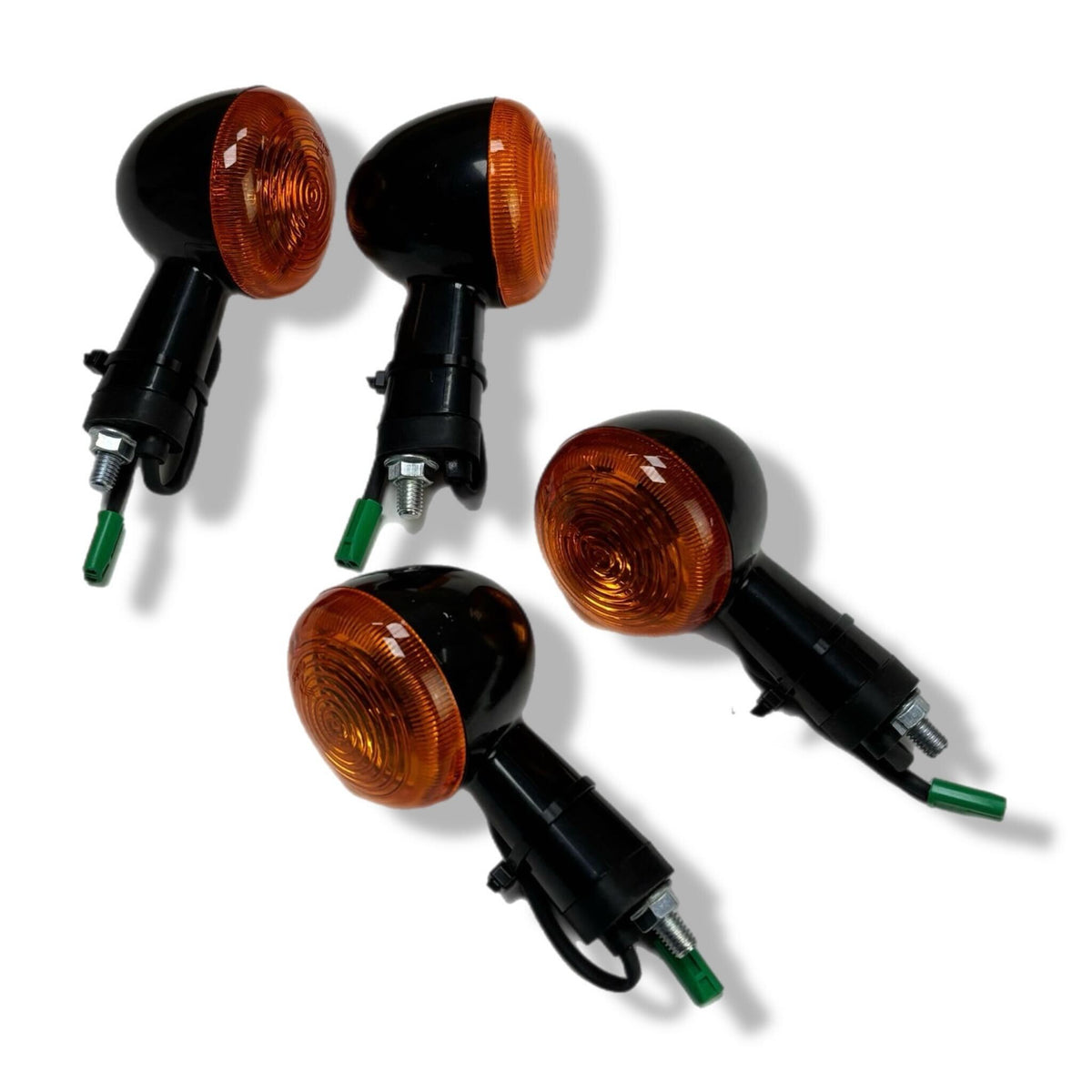 Royal Enfield Classic Bullet 350cc 500cc Front & Rear Left & Right Indicator Set - Black & Amber Lens