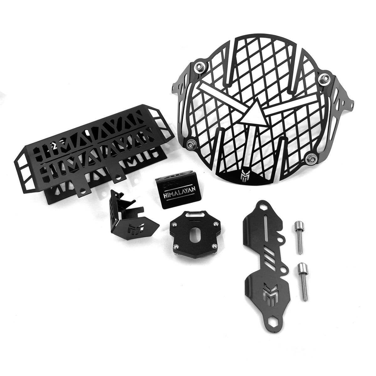Royal Enfield RE Himalayan BS4 Arrow Headlight, Side Stand Extender, Oil Cooler & Container, Master Cylinder & Reservoir Guard