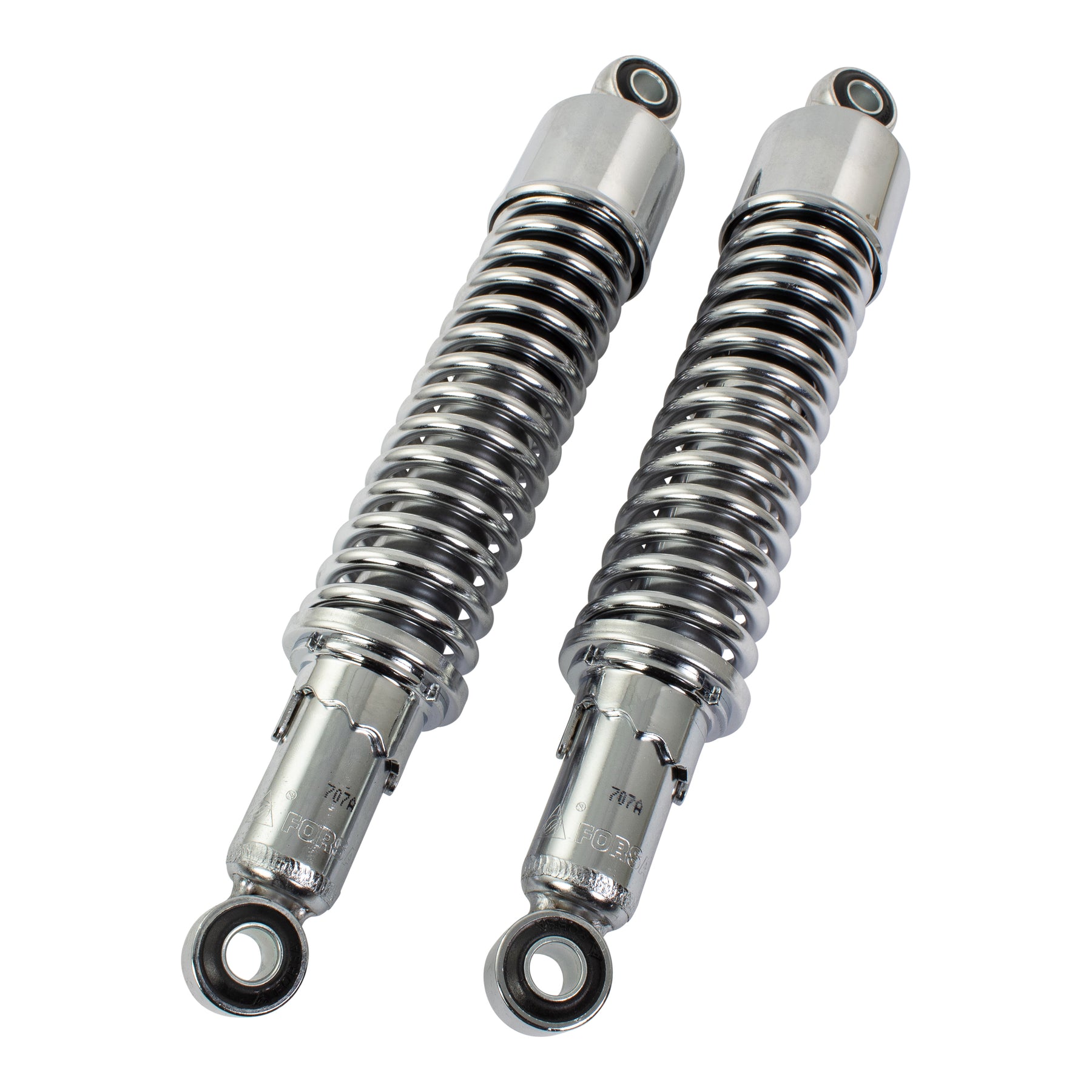 Bike It 320mm Eye-to-Eye Chrome Twin Shock Absorbers Universal Pair