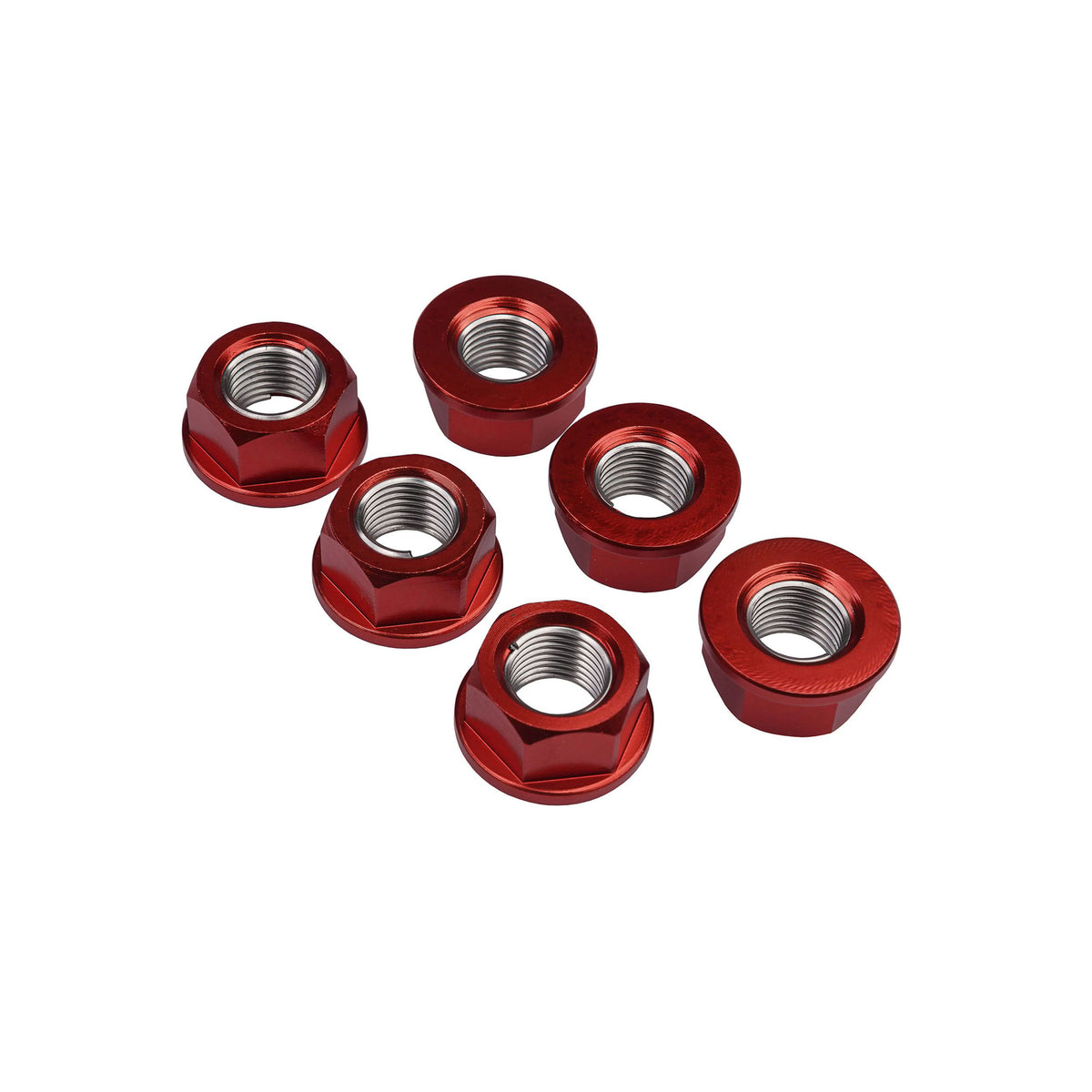 Bike It Sprocket Nuts Red Aluminium M12x1.5 (6pcs) Motorcycle