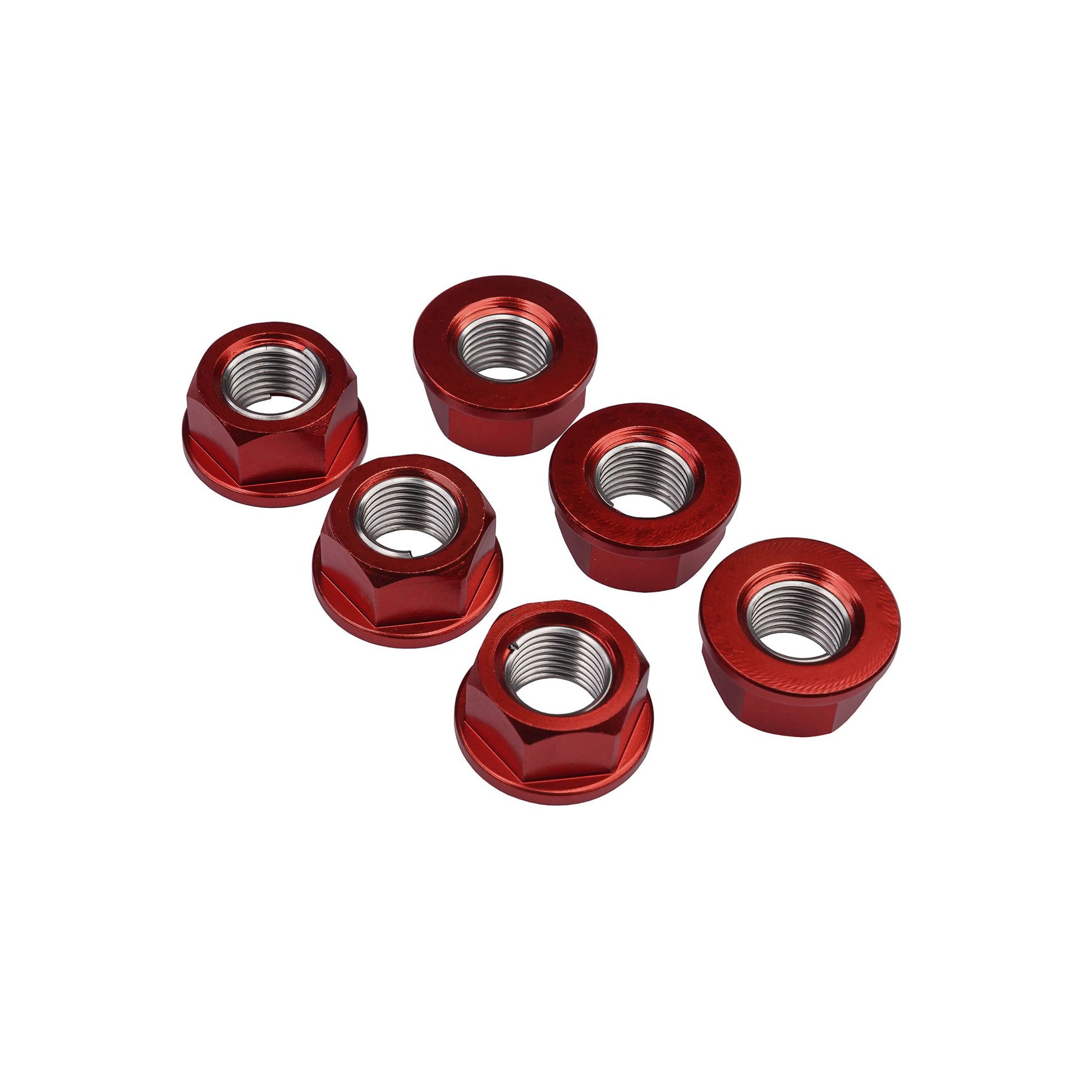 Bike It Sprocket Nuts Red Aluminium M12x1.5 (6pcs) Motorcycle
