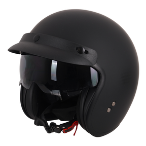 Stealth Open Face Helmet With Peak - Matt Black (Small - XXL)