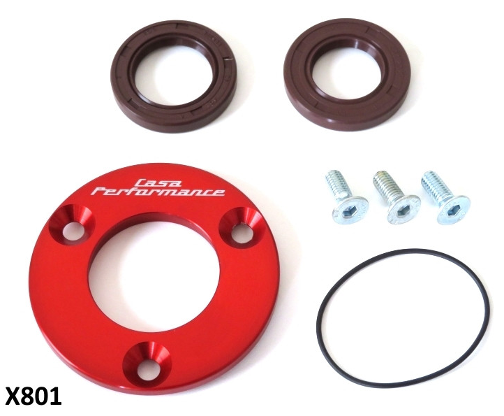 Lambretta J Lui Vega Cometa 4 Speed CASA PERFORMANCE CNC Drive Side Oil Seal Retainer Plate & Seals