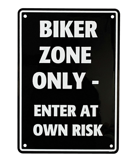 Bike It Aluminium Parking Sign - Biker Zone Only