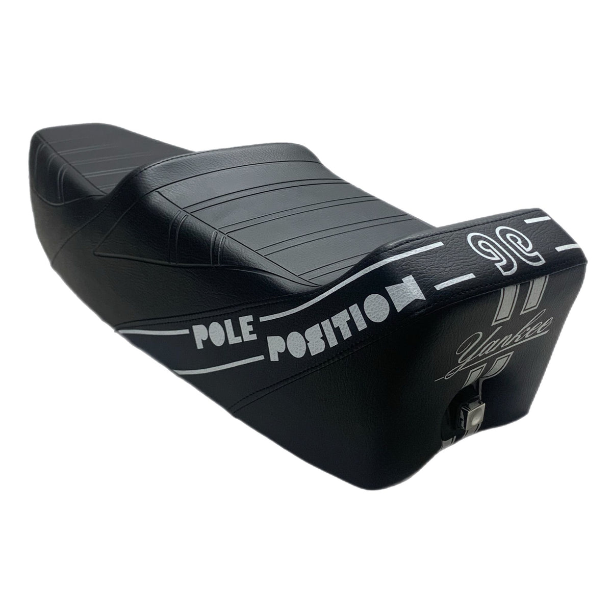 Vespa T5 Mk1 Yankee Pole Position Giuliari Design Seat - Black / White Logo