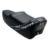 Vespa T5 Mk1 Yankee Pole Position Giuliari Design Seat - Black / White Logo